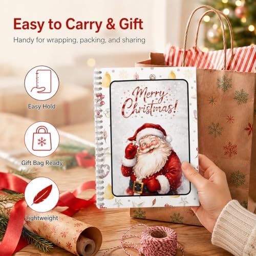 Christmas Gift Card Book, 5x7 Holiday Gift Booklet, DIY Spiral-Bound Merry Christmas College Survival Kit, 10-Page Surprise Greeting Card Book for Cards Cash, Students Graduation Gift - Image 6