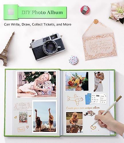 Artfeel Photo Album Self Adhesive Scrapbook Album for 3x5 4x6 5x7 8x10 Pictures,120 Pages Linen Cover with Display Window DIY Photo Book,Ideal Gifts for Family Travel Wedding Baby - Image 4
