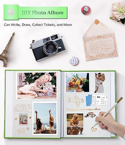 Artfeel Photo Album Self Adhesive Scrapbook Album for 3x5 4x6 5x7 8x10 Pictures,60 Pages Linen Cover with Display Window DIY Photo Book,Ideal Gifts for Family Travel Wedding Baby - Image 4