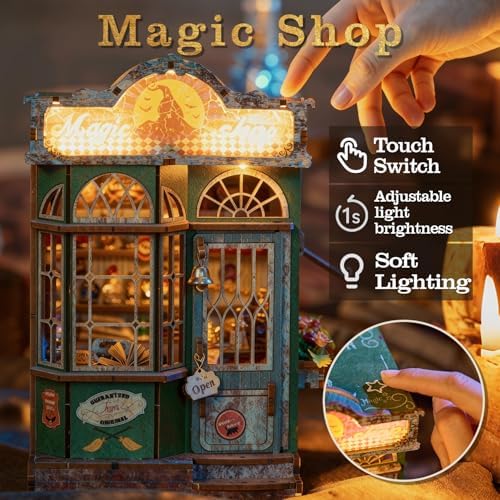 Book Nook Kit, Magic Shop DIY Miniature House Kit with Stepless Dimming - Image 2