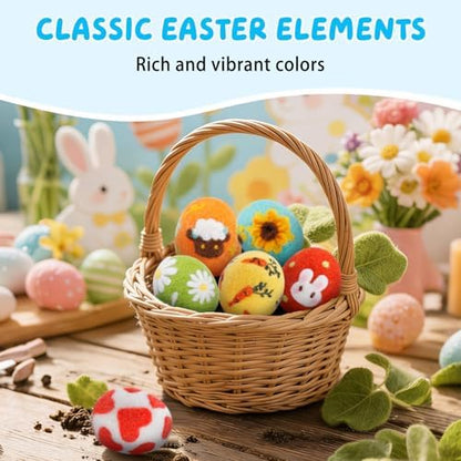 6 Pcs Easter Eggs Needle Felting Kit for Beginner, Needle Felting Start Kit - Image 6