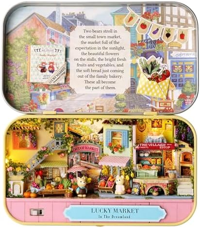 MAGQOO Miniature Dollhouse Kit Box Theater Kit Miniature Room Kit 3D DIY Wooden Doll House Kit with Furniture 1:100 Scale Pack of 3(Q007/0008/009) - Image 4
