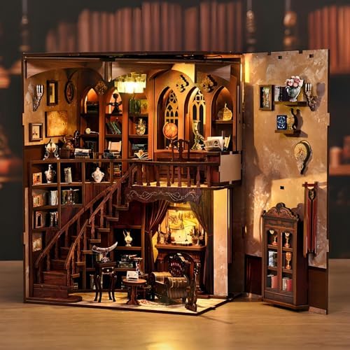 Book Nook Kit, DIY Book Nooks for Adults Bookshelf Decor Birthday Miniature and Furniture Dollhouse Creative Room Idea - Image 3