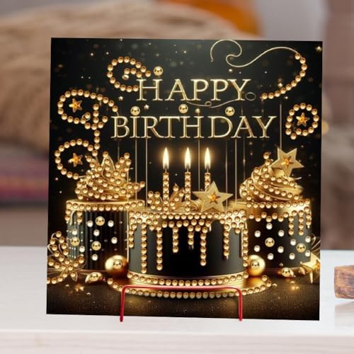 10pcs DIY Diamond Art Greeting Cards Kit with Envelopes&Tools - Create Your Own Sparkling Birthday, Thank You, Holiday Cards for Adults & Beginners(Happy Birthday) - Image 3