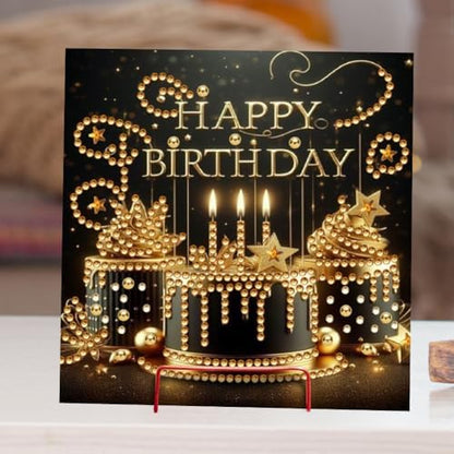 10pcs DIY Diamond Art Greeting Cards Kit with Envelopes&Tools - Create Your Own Sparkling Birthday, Thank You, Holiday Cards for Adults & Beginners(Happy Birthday) - Image 3