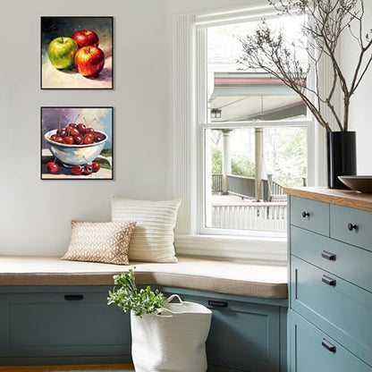 Ycydilirab 4 Pack Fruit Paint by Numbers Kit for Adults with Framed Wooden Easel - Fruit Adult Paint by Number,Paint by Number Canvas for Adults Gifts Home Wall Decor 8×8 inch - Image 2