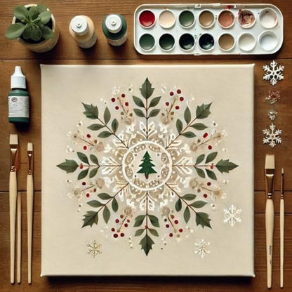 ColourMost's Original Paint by Numbers Kits-Serenity Mandalas #02 (16"x16" / 40x40cm) Includes Paints, Canvas, and Brushes, Perfect for Beginners and Advanced Painters (Unframed Canvas) - Image 3