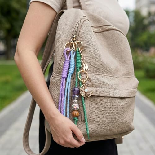 24 Pack Paracord Keychain Bag Charms, Rope Keychain - Image 4