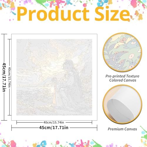 Jesus Paint by Numbers Kit for Adults, 16x16 inch - Image 3