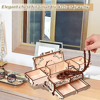 Varbertos 3D Wooden Puzzle Mechanical Treasure Box, Wood Creative Assembly Model Building Kits to Build for Adults and Teens, DIY Wooden Puzzle Hobbies Projects Gift for Women and Kids - Image 2