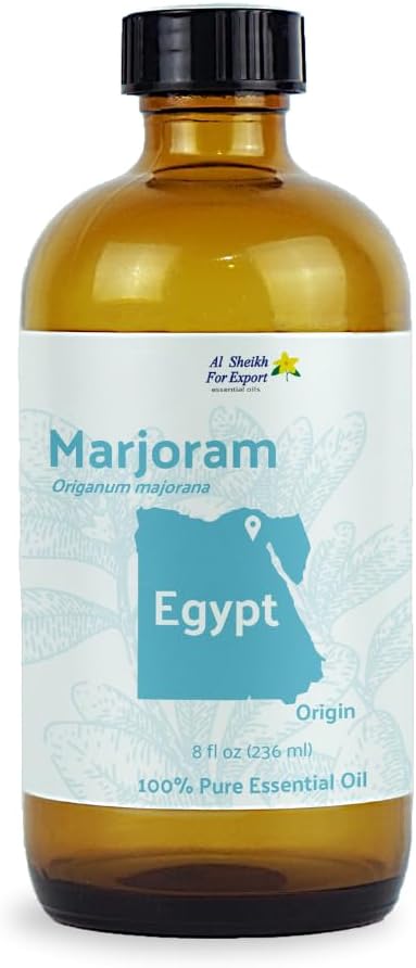 Nature Packaged Marjoram Essential Oil - Direct from Al Sheikh for Export Egypt - Steam Distilled - Aceite de Mejorana for Aromatherapy, Massage, Diffuser, DIY Candle and Soap Making - 8oz