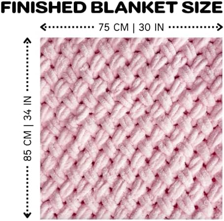 Beginner Craft Kit – Easy Loop Yarn Baby Blanket Kit for Adults & Kids, DIY Arm Knitting Kit with Soft Chenille Yarn, Perfect Handmade Gift (Pink) - Image 7