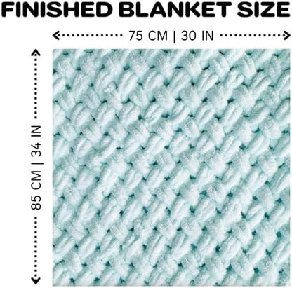 Beginner Craft Kit – Easy Loop Yarn Baby Blanket Kit for Adults & Kids, DIY Arm Knitting Kit with Soft Chenille Yarn, Perfect Handmade Gift (Mint) - Image 7