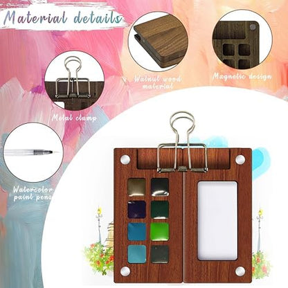 Mini Travel Watercolor Paint Set - Pocket 8-Color Paint Art Kit - Image 3