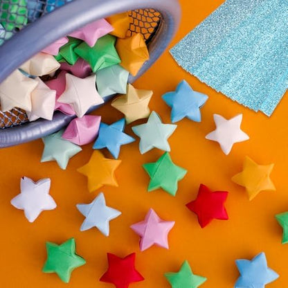 MECCANIXITY 360 Sheets Origami Paper Glitter Stars Papers Dark Red Fold Paper for Beginner Arts Crafts Projects,0.4 x 9.3 Inch - Image 4