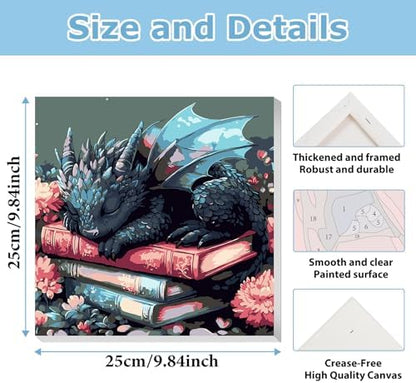 Dragon Paint by Numbers Kit for Adults Beginner, Paint by Numbers 10x10 in - Image 3