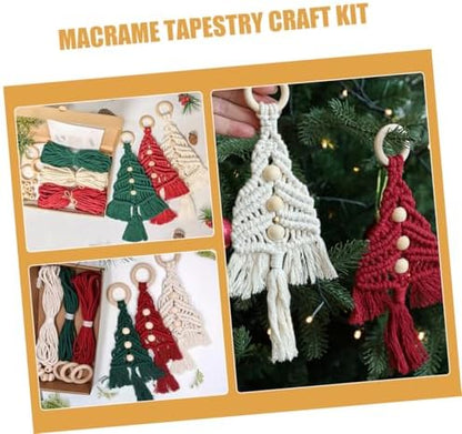 BUGUUYO 1set Macrame Wall Hanging Kit Complete Craft Set Natural Rope Easy Instructions for Stunning Home Decor for Christmas Ornaments and Handmade - Image 7