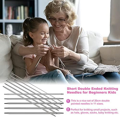 Aeelike Double Pointed Knitting Needles Set, Short Straight Needle, 11 Size - Image 5