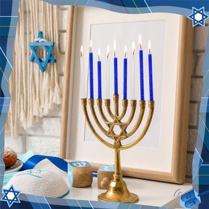 Yuntau 24 Pcs Hanukkah Beeswax Candle Making Kit, 8"x 4", White, Blue - Image 4