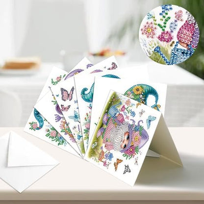 Tontut 6pcs Diamond Painting Kit Greeting Card, Happy Gnome 5D DIY Diamond Handmade Holiday Greeting Card with Envelope, Christmas Gift Congratulation - Image 4
