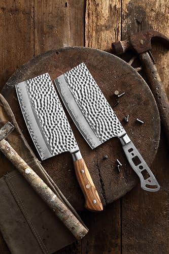 KATSURA Woodworking Project Kit – Chinese Cleaver Blank – 6.5 Inch – Japanese Premium AUS 10, Hammered 3-Layer Forged Steel – Perfect for Woodworkers, Crafters – Classic Style Handle – NO LOGO - Image 4