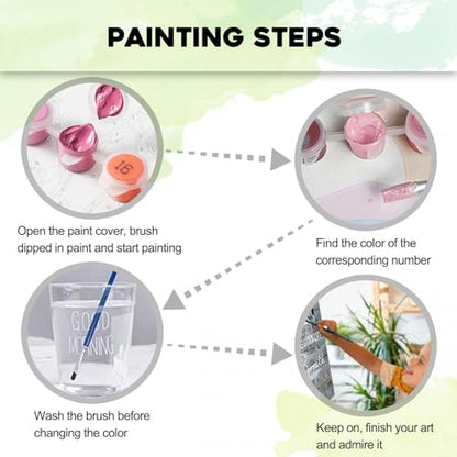 PHANTASYART Inspirational Flowers Paint by Numbers Kit for Adults 16x20inch - Image 4