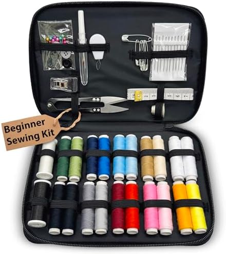 Vellostar Beginner Sewing Kit for Adults and Kids, 22 Threads, Travel Case by VELLOSTAR