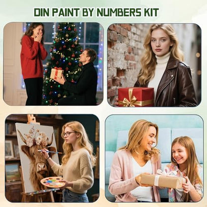 ICYANART Cow Paint by Numbers Kit for Adults, Adult Paint by Number Kits - Image 7