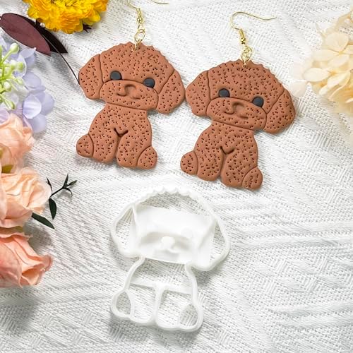Xaekicr Poodle Dog Polymer Clay Cutters for Earrings – Cute Puppy Clay Cutters for Polymer Clay Jewelry Making – Animal Clay Earring Cutters and DIY Clay Tools – 1 Piece - Image 6