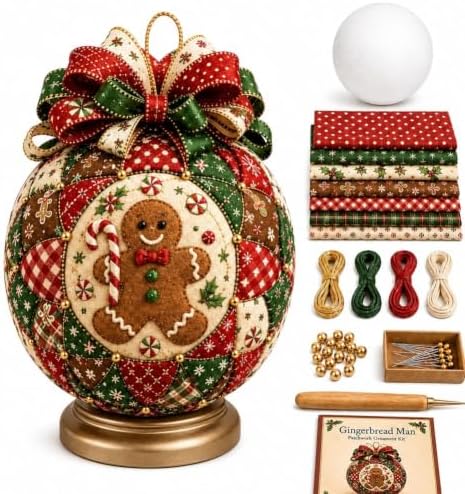 ZSEVMYFJ Christmas Classics Patchwork Ornament DIY Kit, Holiday Decorations (Gingerbread) by Unknown