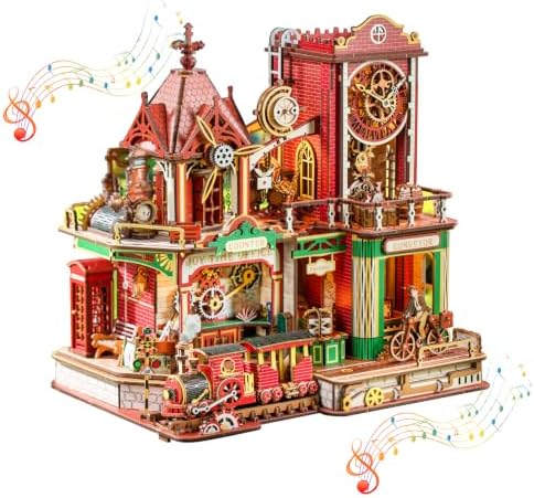 OZJAY Time Post Office DIY Miniature House Kit,3D Wooden Puzzles for Adults by OZJAY