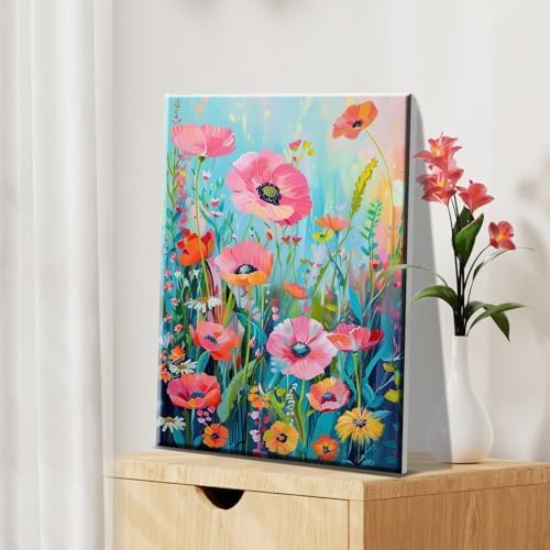 JOOZ Flower Paint by Number for Adults with Easel, 5D Paint by Numbers Kit - Image 5