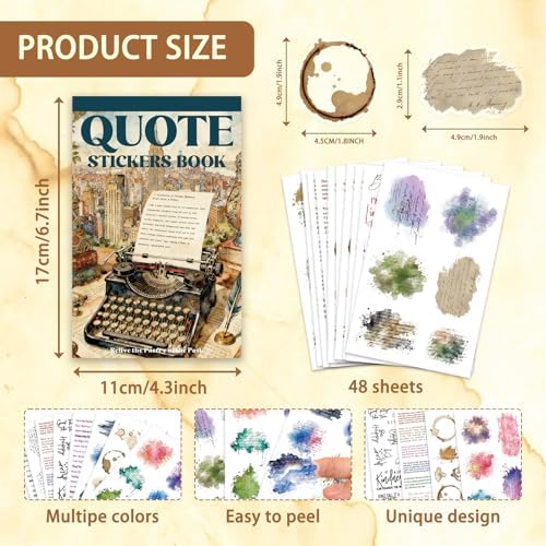 3000+ Pcs Inspirational Quote Pre-Cut Stickers Junk Journal Supplies - Image 3