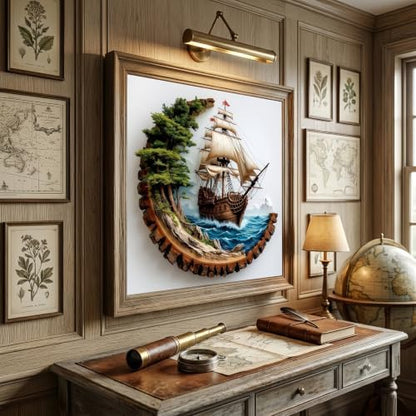 Ocean Sailboat Stamped Cross Stitch Kits for Beginner 13.7x13.7 Inch - Image 4