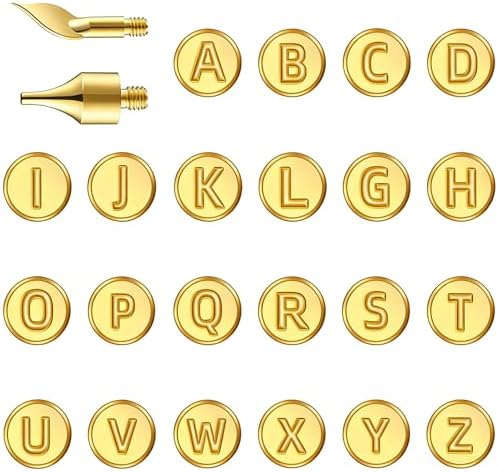 Wood Burning Tips Letters Set, Alphabet Template Branding tip for Embossing and Carving Crafts Carving Iron Paste Tool Adult Embossing Beginner DIY 28Pcs - Image 2