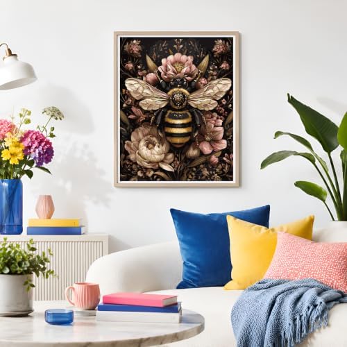 NXIKYO Bee Paint by Numbers Kit for Adults Beginner, Bee Flowers Adult Paint by Number Kits on Canvas, DIY Acrylic Oil Easy Painting by Numbers for Home Wall Decor 16 X 20 inch (Without Frame) - Image 6