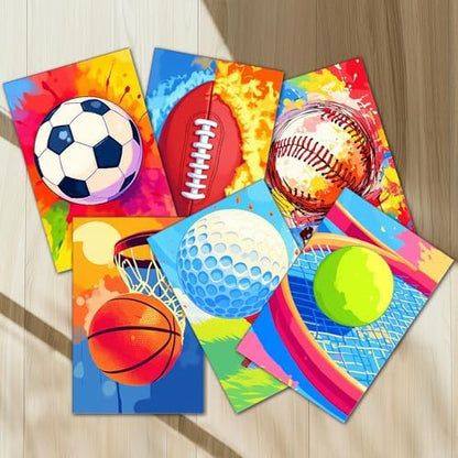 6 Pack Sports Paint by Numbers Kit for Adults Beginners 8x12 Inch, Basketball Football Paint by Number Kits on Canvas, Colorful DIY Acrylic Oil Number Painting Kits for Adults, Home Decor Gift - Image 5