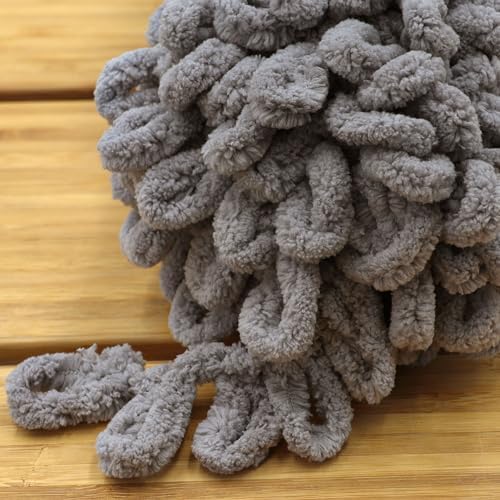 JubileeYarn Fun Finger Loops Yarn - Grey - 4 Skeins - Image 3