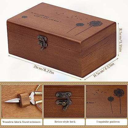 SHWAKK Sewing Kit, Wooden Sewing Kit Box for Adults Beginner Traveler - Image 3