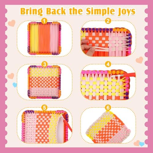 Upgraded Frame Weaving Loom Kit for Kids, Beginner Crochet Kit (224 Loops) - Image 6
