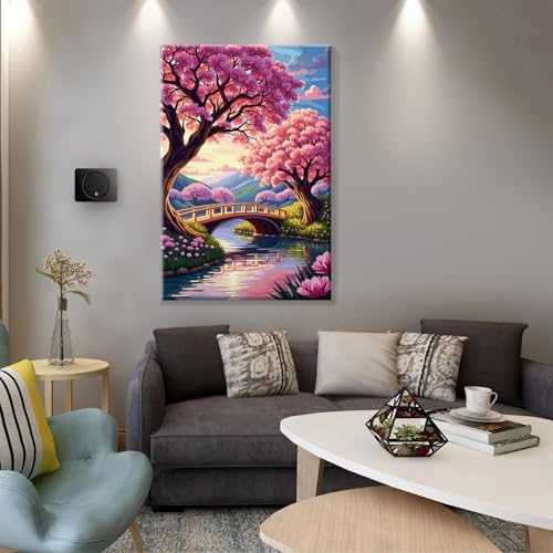 JOOZ 5D Landscape Paint by Numbers Kit for Adults with Frame, 8x12 Inch - Image 6