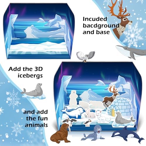 Watersay Polar Animal Diorama Craft Set Arctic Habitat Paper Project Kit - Image 5