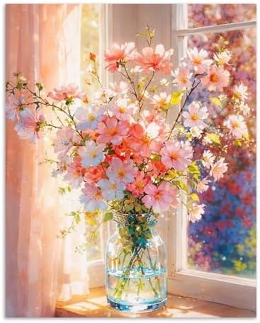 Alptiny Beautiful Flower Paint by Numbers Kit for Adults Beginner, Vase Plants Paint by Number Kits on Canvas, Floral Oil Painting Kit for Home Decor or Gift - 16x20 Inch by Unknown