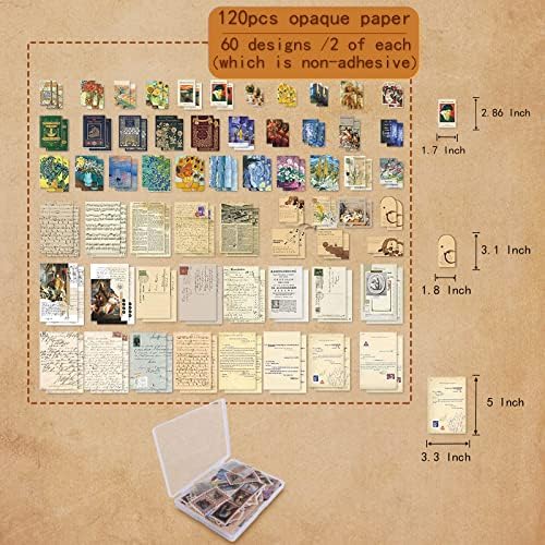 200Pcs Vintage Scrapbook Stickers, Aesthetic Junk Journal Stamping Supplies Kit, Scrapbooking Ephemera Washi Paper for Bullet Journaling Planners Diary Collage (Artistic) - Image 2