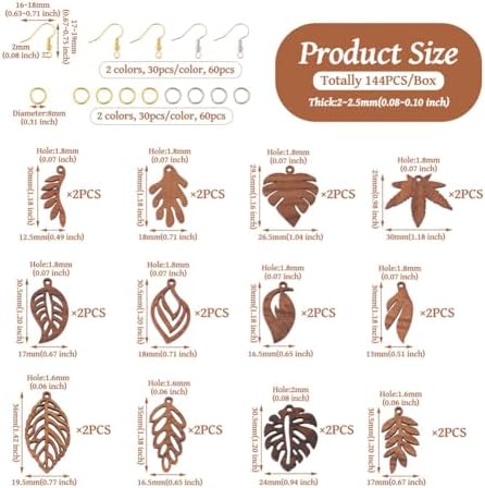 EEE ELECRELIVE 24Pcs Wooden Leaf Charms Natural Wooden Leaves Pendants Wood Earring Blanks Kit for Boho DIY Jewelry Making - Image 5
