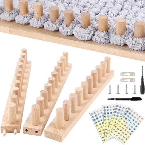 46" Beechwood Chunky Blanket Loom Kit, Adjustable Hand Knitting Loom for DIY Chunky Yarn Blankets, Large Wooden Loom Knitting Board, No Needles Required Blanket Maker, Beginner Friendly Craft Gift by Unknown