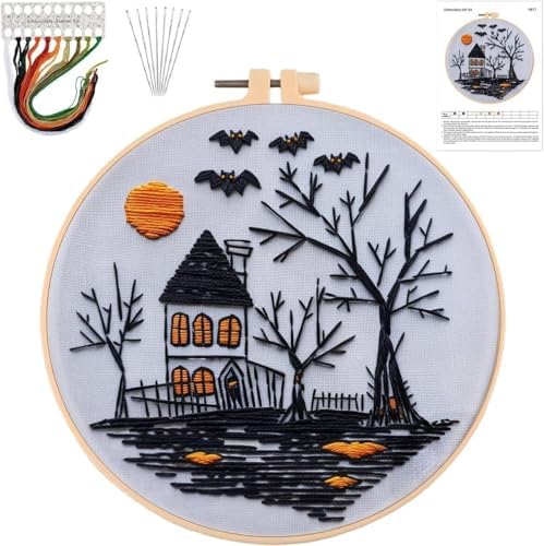 Halloween Embroidery Kits for Beginners, DIY Embroidery Kits for Adults by YOUDRN