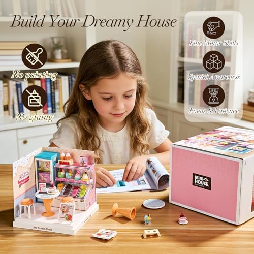 Miniature Ice Cream Shop DIY Kit with Display Case - Image 3