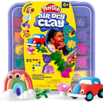 Play-Doh Air Dry Clay Case, Scented Variety Pack, 13 Air-Dry Clays, Fun Molds, Wiggly Eyes, and Sculpting Tool, Arts and Crafts Supplies, Modeling Clay, Fun Kids Activities, Pottery by Unknown