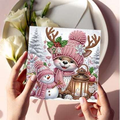 6pcs DIY Diamond Art Christmas Cards Kit with Envelopes & Tools-Diamond Dot Greeting Cards,Xmas 5D Rhinestones Painting for Adults,DIY Craft Family Friend Xmas Gifts(Xmas Snowman Santa Claus) - Image 6